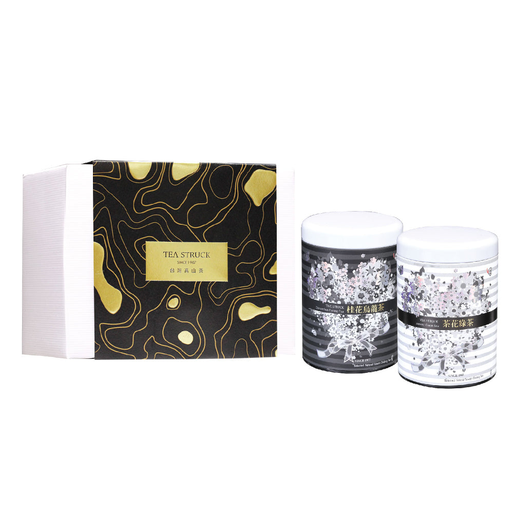 E001/ Tea Gift box - Fragrant Souvenir (Osmanthus Oolong Tea and Camellia Green Tea)